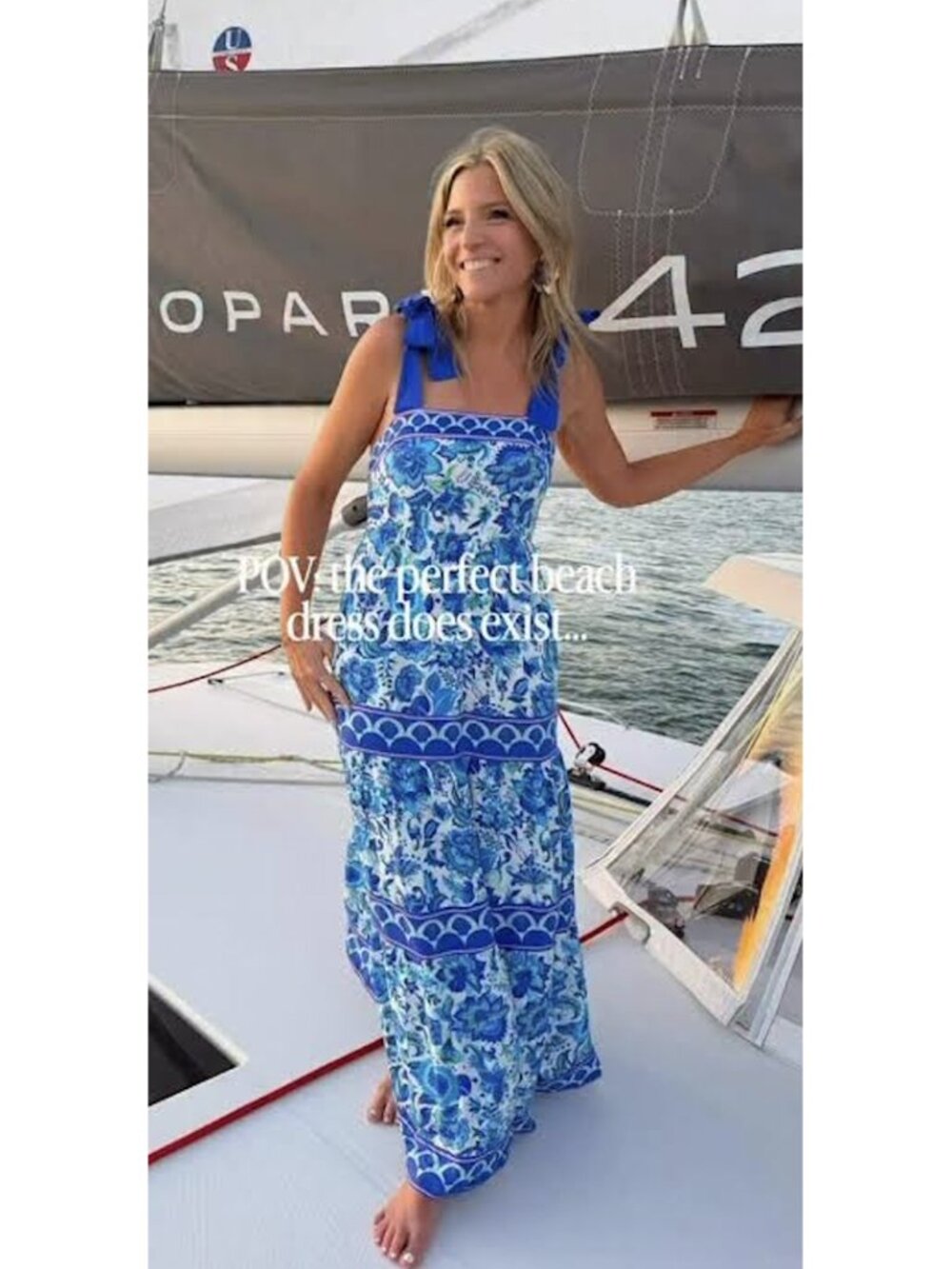 BEACH RIOT Charlotte Dress in Royal Riviera Size Small